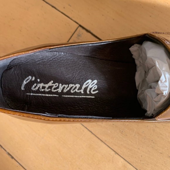 L'INTERVALLE Tan Leather Block Heel Loafers - Picture 3 of 4